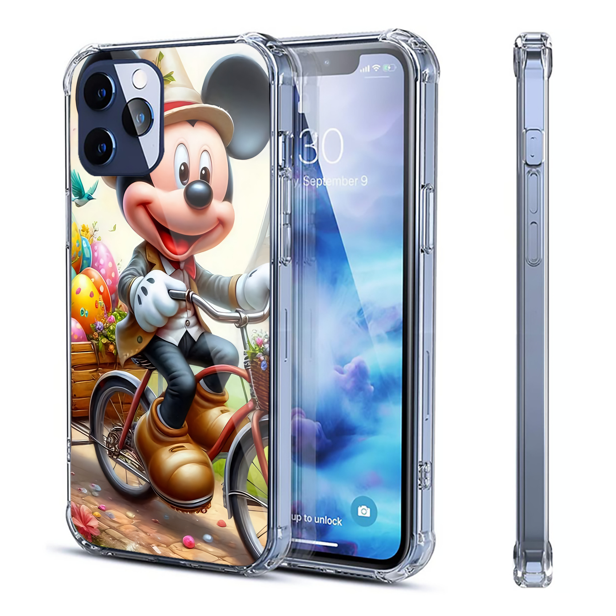 （画像用） ミッキーマウス Mickey Mouse 【iPhone 12シリーズ対応】透明スマホケース（クリアソフトケース）